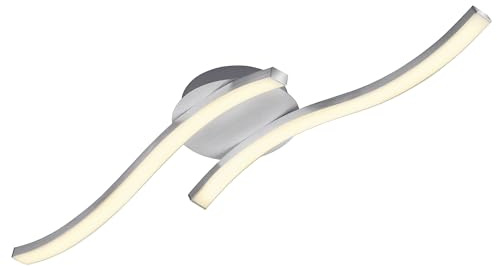 Briloner Leuchten – LED Deckenleuchte, wellenförmige Deckenlampe, 2-flammig, 2 x 6W, warm weißes Licht, 55.4 cm, aluminiumfarbig, Aluminium
