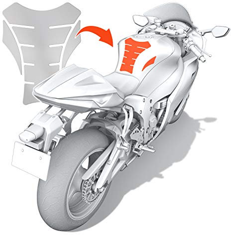 Luxshield Pellicola Protettiva per Vernice per Paraserbatoio della Moto - Antigraffio per Serbatoio - Trasparente Lucido & autoadesivo