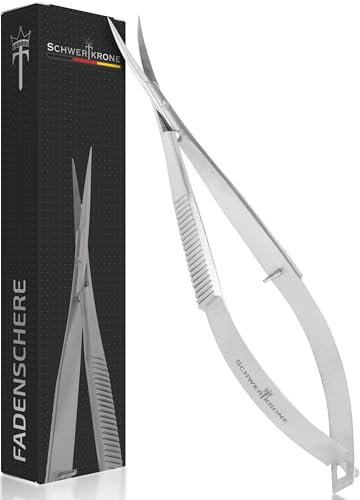 Spada forbici da ricamo, forbici a filo, forbici per pinzette, punta fine per pesca a mosca, taglio e lavori su carta, 11,5 cm (curve)