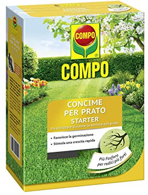 COMPO Concime per Prato Starter, Per la Semina e la Rigenerazione di Tappeti Erbosi, Per Radici Più Forti, 2,5 kg