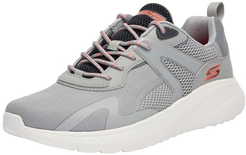 Skechers Herren Bobs Squad Chaos Elevated Drift Sneakers, Graues Synthetik-Mesh, 42 EU