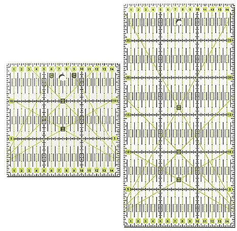 Vasemele 2 Stück Inch Lineal Patchwork Lineal 15cm/30 cm Nähschablone Patchwork Lineal Schneiderwinkel Quilt Lineal Quadrat cm Omnigrid Lineal Universal Lineal Nähen Stoff Lineal Schneider