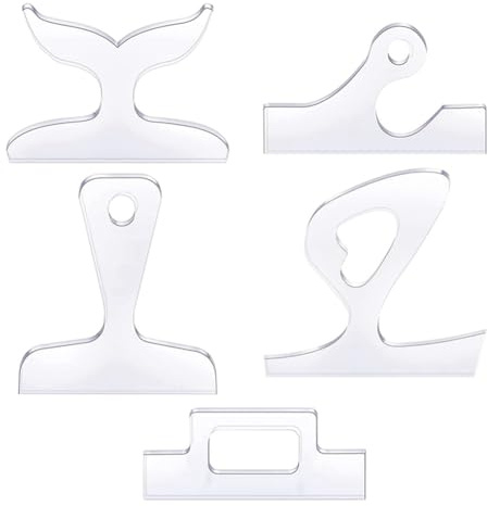 ailill 5 Plantillas de Corte con Manejar en, Plantilla para Tabla de Cortar de Cocina, Herramienta de Corte, Plantilla con Manejar Antiplaca