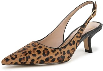 Sam Edelman Women's Bianka Sling Slingback Heels, Leopard Print Tan, Medium Fit, UK 5