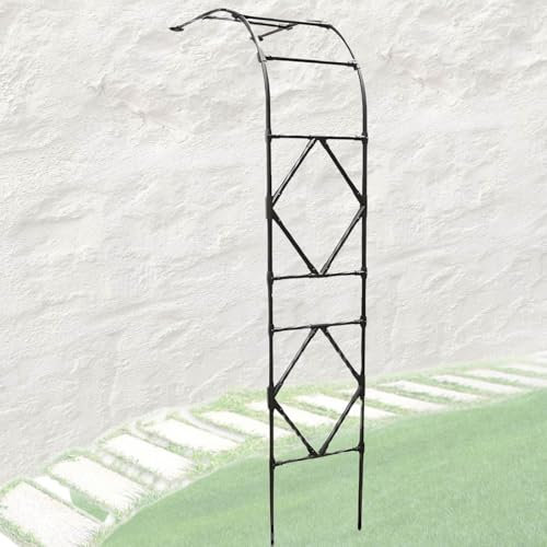 Generico Arco da Giardino Mezzo per Rampicanti, Arco per Rose da Parete Traliccio Metallo, 0.6-3.0m*2.4m Padiglioni Mezza Parete Laterale(Nero,W:0.6m x H:2.4m)