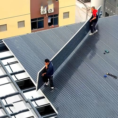 Corrugated Roofing Sheets, Metal Aluminum Roofing Panels 10 12 14 16 18 20ft, Gazebo Cladding Panel Board Outdoor Waterproof, Shed Siding Sheet Metal Can Thermal Insulation(Gray,L 306cm(10ft