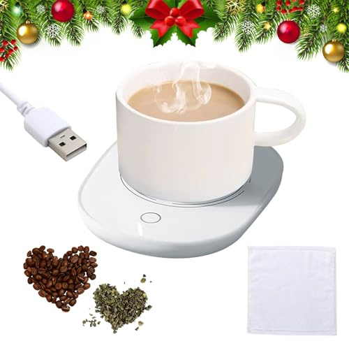 USB Calentador de Café Eléctrico,Calentador de Tazas Inteligente,Calentador de Tazas de Sobremesa,Con toallas pequeñas,Temperatura constante de 55°,Adecuado para café,Leche,Té,Cacao caliente