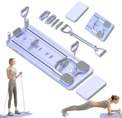 Tabla Pilates 2025 - Entrenador Plegable Todo-Cuerpo, Rebote Auto, Rodilleras, Abdos Multifuncional, Resistente Casa/Exterior