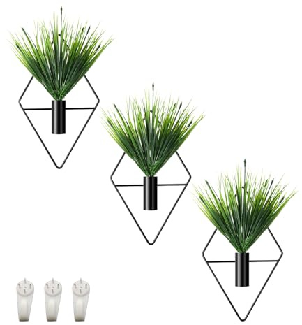 hocadon Paquete de 3 Jarrón Colgante para Decoración de Pared con Plantas Artificiales Plantas Colgantes Artificiales para Decoración de Pared Interior y Exterior