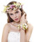 Ever Fairy® Juego de corona de flores para mujer y niña, corona floral, diadema para boda, beige, talla única