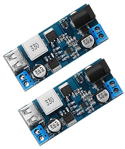 Hailege 2pcs 24V/12V bis 5V/5A Power Module DC-DC Step-Down Netzteil Konverter mit USB-Anschluss