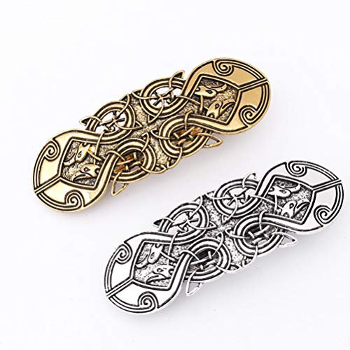 Lurrose 2pcs Vintage Französisch Haarspangen keltischen Knoten Haarnadeln Wikinger Haarspangen Schmuck Kopfbedeckungen für Mädchen Frau lange Haare
