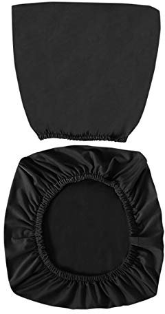VOSAREA Office Chair Covers Stretch Computer Desk Chair Slipcovers Protector Removable Washable Chair Seat Cushion Protectors (Black)