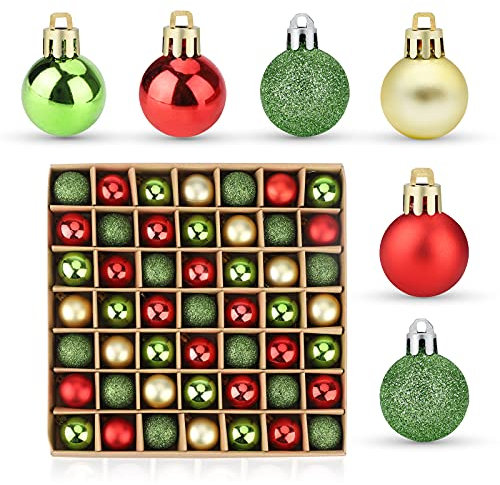 49 Weihnachtskugeln Baumschmuck 36 Stück Gold Rot Grün Christbaumkugeln Set Klein Hängende Weihnachts Kugeln Dekoration Ornamente Weihnachtsbaumkugeln für Weihnachten Urlaub Hochzeit Party Dekoration