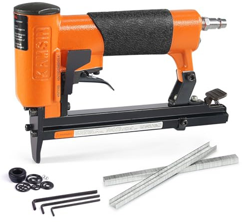 KAMSIN KN7116S Cucitrice pneumatica per tappezzeria a fuoco continuo calibro 22, tipo 71 corona 9 mm, lunghezza punti 6-16 mm, pistola per graffette ad aria compressa