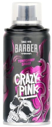 barber marmara Friseur Color Haarspray Crazy Pink - 150ml - Haar Farb-spray zum Verkleiden & Schminken für Karneval, Fasching, Halloween & Motto-Party - Haarfarbe Auswaschbar - Color Hair Spray