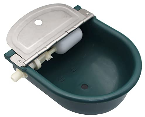 Automatic Water Bowl Plastic Livestock Waterer for Horse Cattle Goat Sheep Dog,Farm Grade Sheep Water Trough Bowl (with Drainage Hole & 39.37 inch Pipe)… (Without 39.37 inch Pipe)
