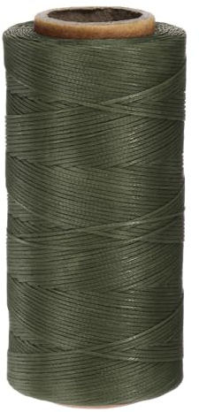QUARKZMAN 150D 0.8mm Filo Cerato 284 Iarde Poliestere Pelle Cucito Stringa Cerata Filo Cerato in Cuoio per Cuciture Pelle Cucito Rilegatura Artigianato Verde Scuro