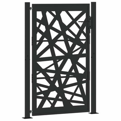vidaXL Cancello Giardino Nero 105x155 cm in Acciaio Design Leggero, cancello della Recinzione, cancello Esterno, cancello del Metallo