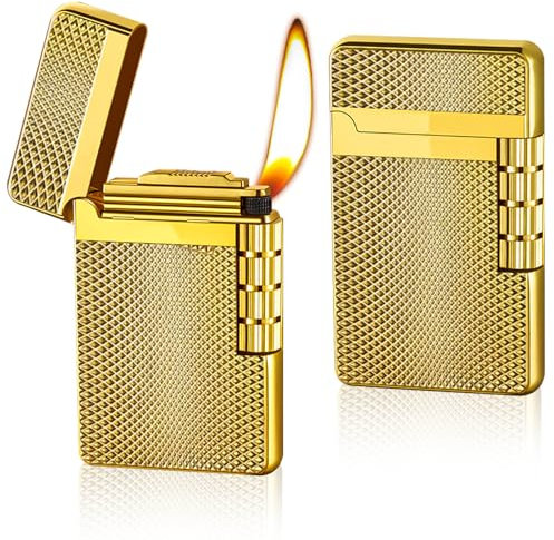 GOEDCH 2 accendini a torcia: inflazione a prova di vento, zeu portatile da fuoco g, stile retrò, antivento, opaco per candele, cucina, campeggio, regalo da uomo