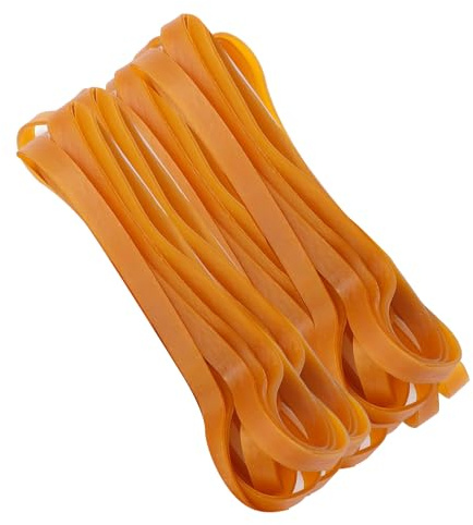 20 stycken gummiband 400 x 6 x 1,5 mm gula stora gummiband hushållsgummiband slitstarka återanvändbara lämpliga för industri camping hushåll breda sophink band