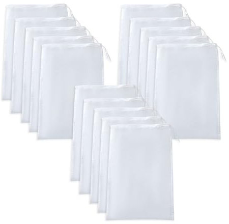 YZROHYI 15 Pezzi Sacchetti Filtranti per Alimenti 20 x 30 cm,Sacchetto per Filtrare Bevande Vegetali,Borsa per Latte Di Noci Riutilizzabili,Sacchetto per Latte Vegetale,Nut Milk Bag per Formaggio