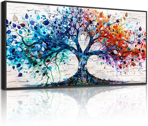 hyidecorart Quadro con Cornice Moderni Albero della Vita Colorato 60x120 cm