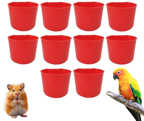 Abreuvoirs pour Poules - Bol d'alimentation pour Oiseaux,10 Pièces 240ml Grande Ouverture Gain De Place Abreuvoir Mangeoire pour Poules Oiseaux Perroquets Canards