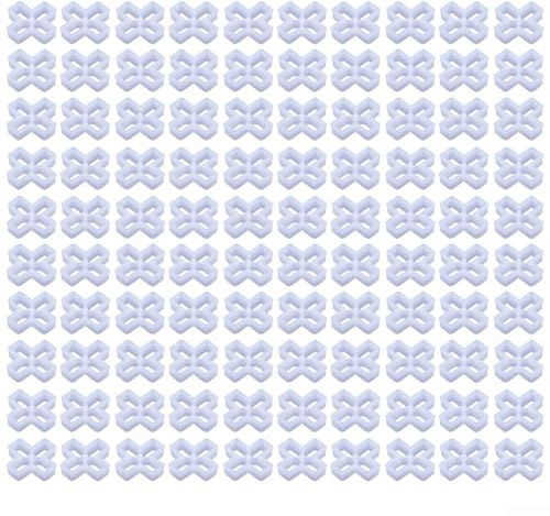 Gdfnmogo 100 clips cruzados espaciadores de azulejos de 10 mm para colocación de suelos y paredes, sistema de nivelación de azulejos cruzados de plástico para alineación de azulejos, color blanco