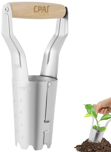 APXEL Plantador de Bulbos, Planta Bulbos Movil, con Escala de Profundidad, Plantador de Cebollas Apto para PláNtulas de Flores y Trasplante de Plantas