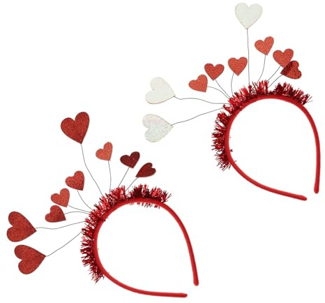 Toyvian Lot de 2 Serrage-Têtes de Cœur Rouge et Rose Léger et Confortable Accessoire pour Cheveux de Fête Décoration Saint-Valentin et Mariage Ornement Délicat pour Coiffure Féminine
