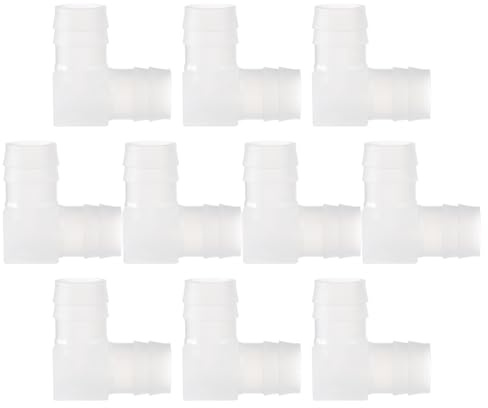 PartyKindom 10pcs L Shape Hose Connector 16mm Plastic Barbed Water Hose Fitting Elbow Joint for Plumbing and Irrigation Systems