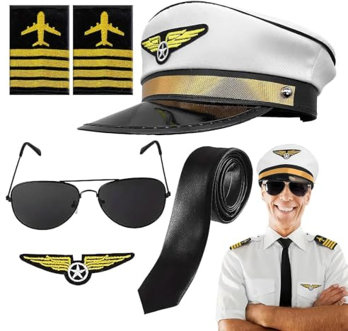 Kids Pilot Costume – Dress-Up Outfit With Hat & Sunglasses, 2-Piece