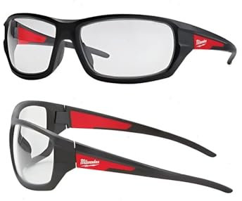 Milwaukee Performance Schutzbrille, klare Gläser, beschlagfrei, Schwarz, Einheitsgröße