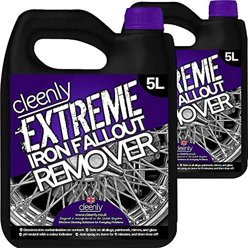 Cleenly Iron Fallout Contamination Remover/Wheel Cleaner (10 Litres) - Safe For All Alloy Wheels, Paintwork, Mirrors, Glass and more