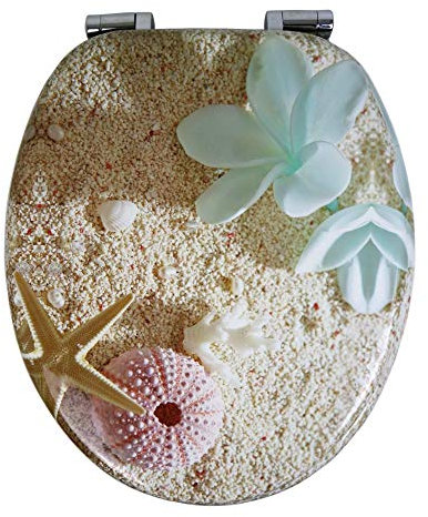 OGOMONDO Sedile Wc Copri Water Universale Frizionato Colorato Fantasia MDF Chiusura Rallentata