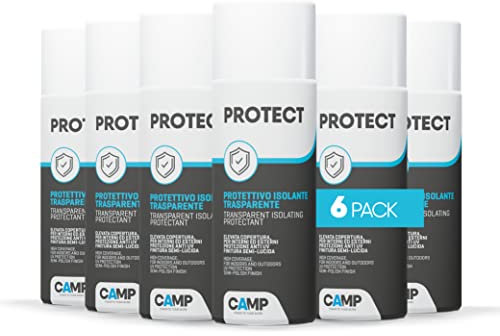 Camp protect aerosol - pintura transparente para madera aislante y protectiva, pintura aerosol para metal madera y plástico impermeabilizante, revitaliza las superificies, 6x400ml
