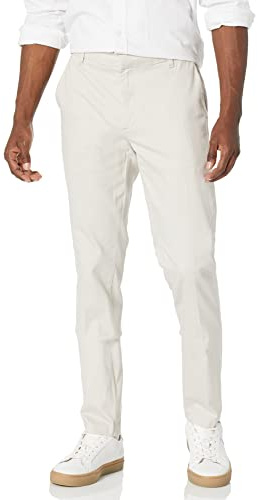 Amazon Essentials Men's Slim-Fit Wrinkle-Resistant Flat-Front Stretch Chino Pant, Stone, 36W x 28L
