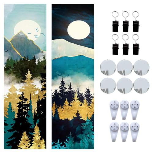 DKDDSSS 2 Stück Wandteppich, Langen Wandbehang mit Bergwald, Wandtuch Natur Landschaft, Wanddeko Tapestry, Wandteppich Aesthetic, Wandteppiche, Wanddekoration, Wanddeko Tapestry für Schlafzimmer