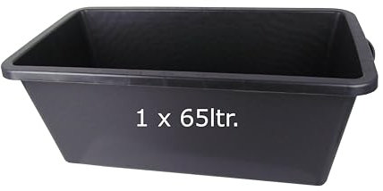 Vaschetta per malta 65 l Profi-Line | Contenitore per malta 65 litri | in robusta plastica flessibile | 30,5 x 80 x 40 cm | Made in Germany (1 x 65 ltr.)