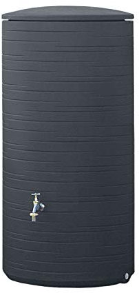 Regentonne anthrazit Regenwassertank Novara 280 Liter aus UV. Regenwassertonne mit kindersicherem Deckel und hochwertigen Messinggewinde