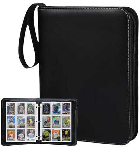 Aischens Album de Cartes à Collectionner avec Fermeture Zippée, Classeur Carte Magic 9 Poches 50 Pages 900 Cartes, Porte Carte en Cuir Imperméable, Porte-Cartes à Collectionner, Cadeaux Garçons Filles