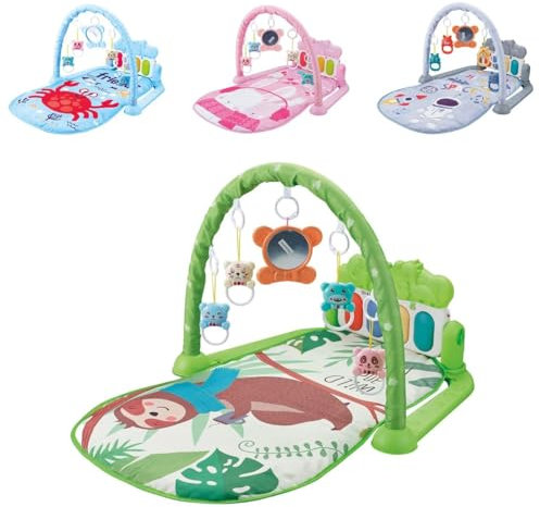 Chipolino Spielbogen, bunte Krabbeldecke Lichter Musik Piano Musiktasten Spiegel, Farbe:grün