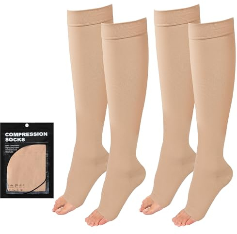 Evolyline 2 Paar Medizinische Kompressionsstrümpfe Damen & Herren 20-30 mmhg Klasse 2, Kompressionssocken ThrombosestrüMpfe Damen Flug, StüTzstrümpfe Stützstrumpfhose füR Krampfader KnöChel