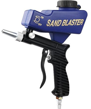 MASUNN Pistola de chorro de arena por gravedad portátil, montaje de chorro de arena neumático, dispositivo de chorro de arena a prueba de óxido