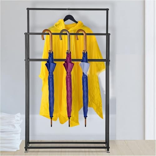 Toallero independiente de 2 niveles, elegante soporte para toallas de baño para piscina, cocina, dormitorio y pasillo, ahorra espacio (75 x 20 x 110 cm)