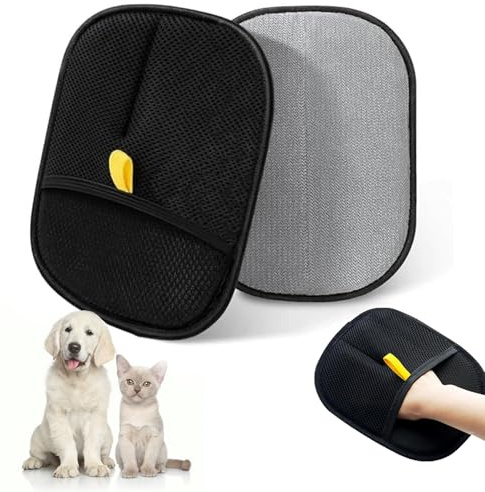 2 Stück tierhaarentferner handschuh,katzen handschuhe fellpflege,hunde haarentferner,katzen haarentferner,haarentfernungs handschuh für Katzen/Hunde, Antistatische Haarentfernung an Sofa & Kleidung