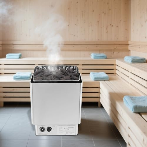 Stufa per sauna 9 kw in acciaio inox riscaldamento sauna con timer 0-180 min, 0-110 °C, controllo per 9 m³, forno per sauna per saune domestiche, hotel commerciale spa