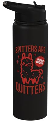 Inappropriate Spitters Quitters Llama Adult Humor Women Men Stainless Steel Insulated Water Bottle