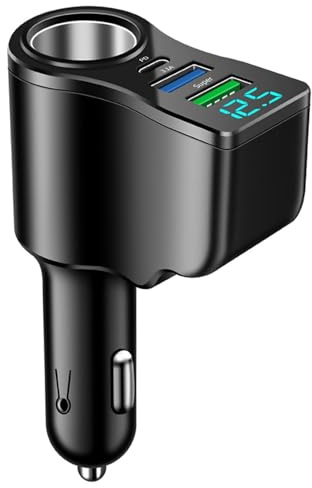 Hoembpn 4 en 1 Chargeur Allume Cigare USB 106W Charge Rapide Multi-Ports 66 W PD3.0/QC3.0 Chargeur Voiture,90W Diviseur de Adaptateur Allongeur de Prise Allume-Cigare 12V/24V pour Dashcam,GPS